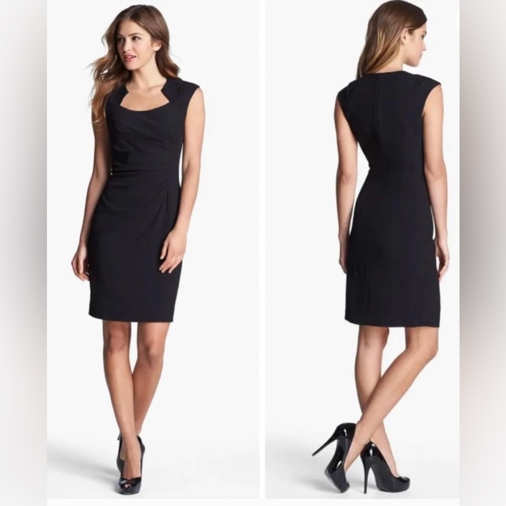 Calvin Klein Blue Horseshoe Neck Sleeveless Sheath Dress size 12